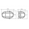 Aplique LED de pared oval, 6W, IP44, con defensa 